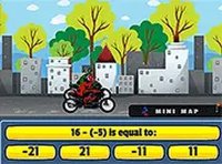 Bike Racing Math: Integers Online Arcade Game